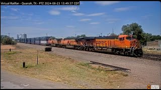 Quanah Texas USA  Virtual Railfan LIVE [upl. by Erolyat]