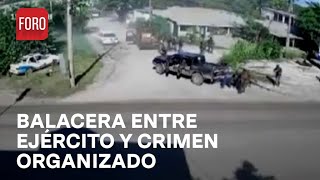 Revelan imágenes de balacera entre ejército y crimen organizado en Chiapas  Las Noticias [upl. by Giliana802]