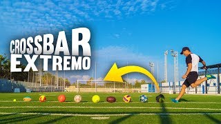 CROSSBAR EXTREMO 10 BALONES DIFERENTES ¡Retos de Fútbol [upl. by Atinal479]