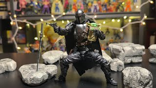 Revoltech The Mandalorian Amazing Yamaguchi CUSTOM Mando  REVIEW  starwars mandalorian [upl. by Devina]