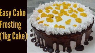 Easy Whipped Cream Frosting 1kg Cake Make your own cakes for your loved ones Perfect Cake Decor [upl. by Ahtibat]