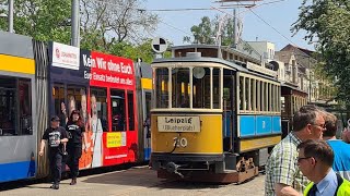 Führerstandmitfahrt mit der Straßenbahn Typ 24 durch Leipzig Mockau [upl. by Sawyor]