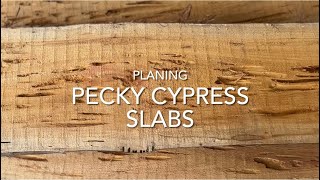 Planing BEAUTIFUL Pecky Cypress Slabs WITH SOME AMAZING PINK STREAKS [upl. by Anett]