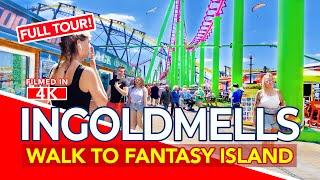 INGOLDMELLS  Walk from Ingoldmells Beach to Fantasy Island near Skegness England  4K Walk [upl. by Nedyrb852]