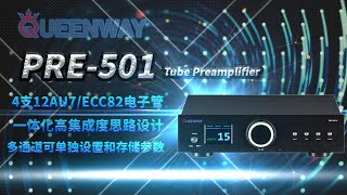 Queenway PRE501TU 12AU7ECC824 Large Dynmic Stronger Power Driving Giving Out Tube Preamplifier [upl. by Larrie]