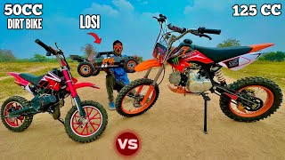 RC Losi DBXLEE Vs 125cc Dirt Bike Vs 50cc Dirt Bike  Chatpat toy tv [upl. by Gniy501]