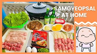 HOW TO PREPARE SAMGYEOPSAL DINNER AT HOME  DIY SAMGYUPSAL [upl. by Aivatco]