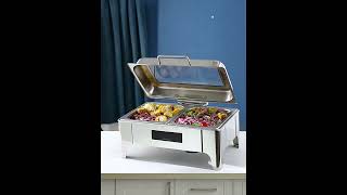 FTS Food Warmer Fuel Oblong Pan Saving Stainless Steel Set Chafing Dish Buffet [upl. by Nosnar828]