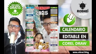 Calendario 2025 Editable en CorelDraw [upl. by Aimac768]