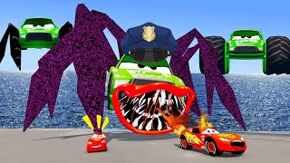 Lightning McQueen Epic Escapes from Giant Chick Hicks Monsters  Compilatiom  BeamNGDrive [upl. by Drislane]