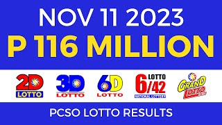 Lotto Result November 11 2023 9pm Complete Details [upl. by Zink]