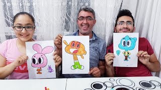 WATTERSON AİLESİ GUMBALL VE DARWİN BOYAMA CHALLENGE [upl. by Eibor139]