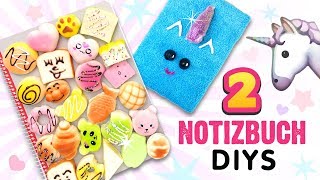 Plüsch EINHORN Notizbuch DIY ⭐ Basteln für die Schule mit Papier 💕 Squishy Anleitung Deutsch [upl. by Mcripley720]