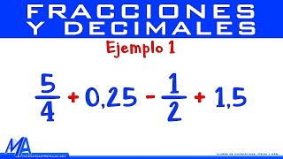 Operaciones combinadas con fracciones y decimales  Ejemplo 1 [upl. by Mackler422]