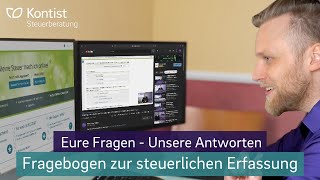 Fragebogen zur steuerlichen Erfassung  Das sind eure Fragen  QampA mit der Kontist Steuerberatung [upl. by Neelav753]