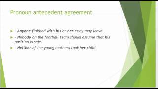 Pronoun antecedent agreement [upl. by Feerahs]