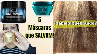 5 MÁSCARAS SUPER POTENTES PRA CABELO QUEBRADIÇO [upl. by Enaenaj]