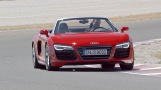 2013 Audi R8 V10 SPYDER on Racetrack HD [upl. by Rubin]