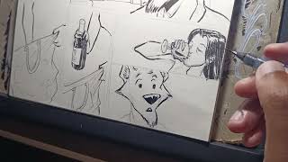 Inking comics about Werewolves  Pursue excellence not success [upl. by Katy]