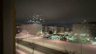 New year fireworks Tensta Stockholm Sweden 2024 Najam Alvi [upl. by Dean922]