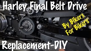 How To Remove amp Replace Final Belt Drive on HarleyDavidsonMotorcycle Biker Podcast [upl. by Ervine]