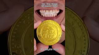 This is the best gold chocolate coin Ive ever tastedShorts ASMR Chocolate trending viral [upl. by Cheadle708]