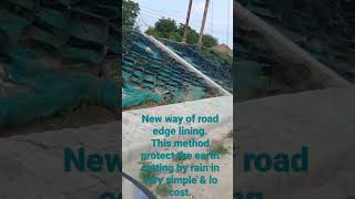 Geocells Geogrid Soil Stabilization is very simple amp easy method of road edge lining [upl. by Nyrb33]