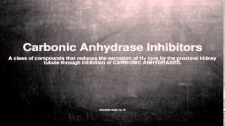 Medical vocabulary What does Carbonic Anhydrase Inhibitors mean [upl. by Sachiko]