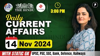 14 November Current Affairs 2024  Daily Current Affairs  Current Affairs Today [upl. by Atinal]