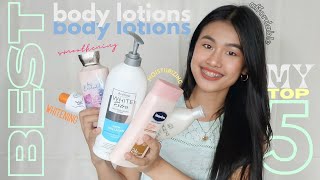 TOP 5 BEST BODY LOTIONS whitening moisturizing amp smoothening ✨  Crissa Merilo [upl. by Kore]