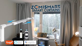 Zemismart Smart WIFI Curtain Motor with Tracks  Review Install Tips In Action [upl. by Asina]