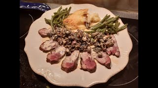 À Table 😎🙏👨‍🍳🦆Magret de canard aux Morilles à la crème haricots verts et gratin dauphinois [upl. by Esile]