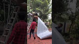 Polycarbonate sheet installation polycarbonate welder Limras builders experiment carporch [upl. by Veda2]