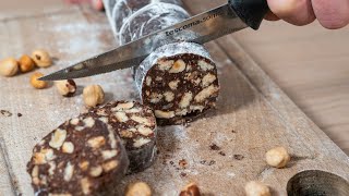 Salame di cioccolato – ricetta senza uova facile facile e veloce [upl. by Seebeck]