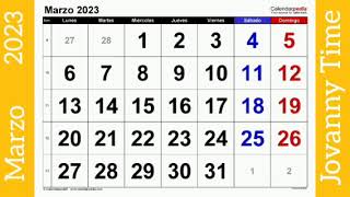 Calendario  Marzo 2023 [upl. by Barabbas]