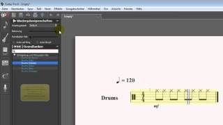 TOMs GUITAR  CORNERTutorials  Guitar Pro 6  Drums Part 01 german [upl. by Ariait]