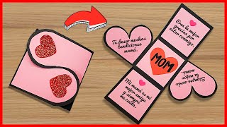 💖Tarjeta corazón plegable para el día de la mujermadre 💯 MothersWomens Day Card  Especial mamá [upl. by Wetzell318]