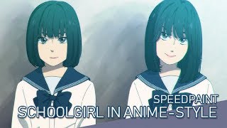 【Speedpaint】Japanese Schoolgirl in animestyle [upl. by Elisabet]