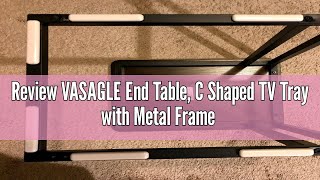 Review VASAGLE End Table C Shaped TV Tray with Metal Frame Rolling Casters Industrial Side Table f [upl. by Eidoj]