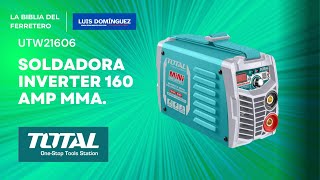 ¡Potencia Compacta Soldadora Inverter 160 AMP MMA TOTAL UTW21606 [upl. by Cynth]