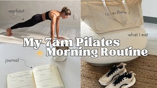 My 7am Pilates Morning Routine  My Workout amp What I Eat  Sanne Vloet [upl. by Harlen]