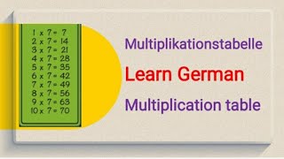 ZahlenLearn GermanMultiplication Table 7 Multiplication in German Multiplikationstabellen [upl. by Saoj]