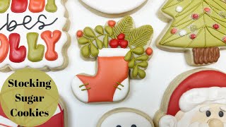 How To Decorate Easy Stocking Sugar Cookies 12 Days of Christmas [upl. by Fay]