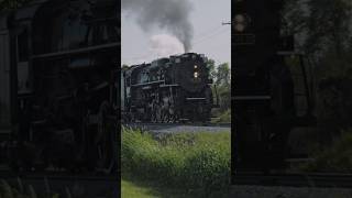 NKP 765 SLAMS past Fairview Church near Angola shorts train steam railroad history angola 765 [upl. by Blessington]