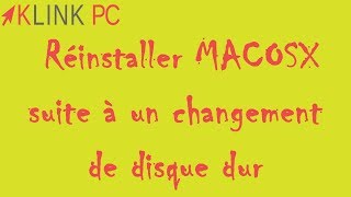 Réinstallation de Mac OS X après un changement de disque dur ou un disque dur vide [upl. by Nalat]