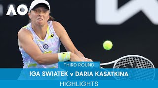 Iga Swiatek v Daria Kasatkina Highlights 3R  Australian Open 2022 [upl. by Shandeigh]