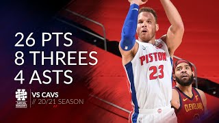 Blake Griffin 26 pts 8 threes 4 asts vs Cavs 2021 season [upl. by Libre]