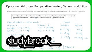 Opportunitätskosten Komparativer Vorteil Gesamtproduktion  Volkswirtschaftslehre [upl. by Aldercy]