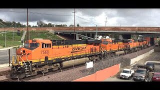 BNSF Trains  Yorba Linda  Fall 2016 [upl. by Nylhtiak]