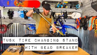 Tusk Motorcycle Tire Changing Stand and Bead Breaker Review [upl. by Razaele591]